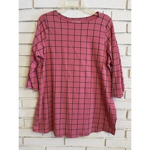 Jessica London Top Womens Size 12‎ Pink Tee Cotton Blend Knit 3/4 Sleeve